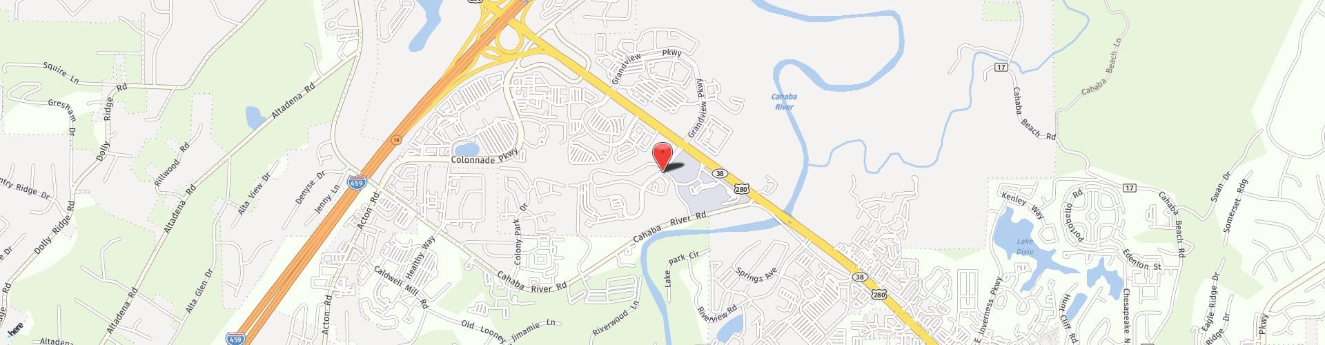 Location Map: 3680 Grandview Parkway Birmingham, AL 35243